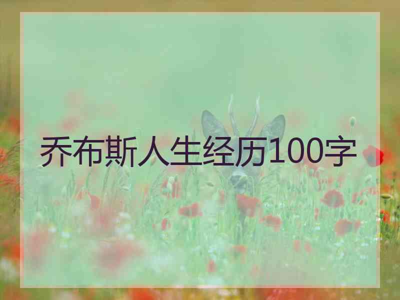 乔布斯人生经历100字