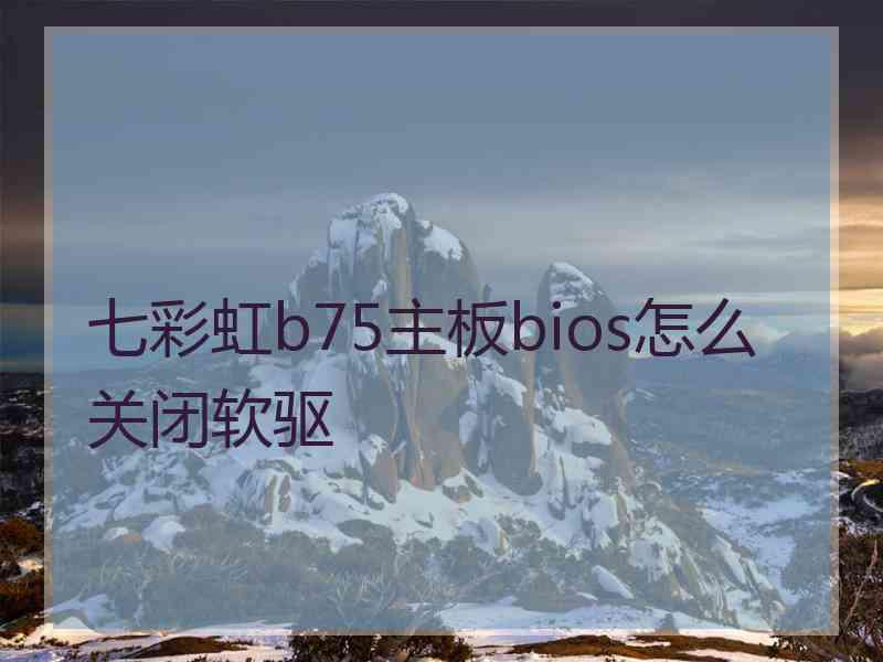 七彩虹b75主板bios怎么关闭软驱