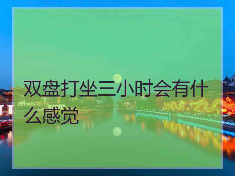 双盘打坐三小时会有什么感觉