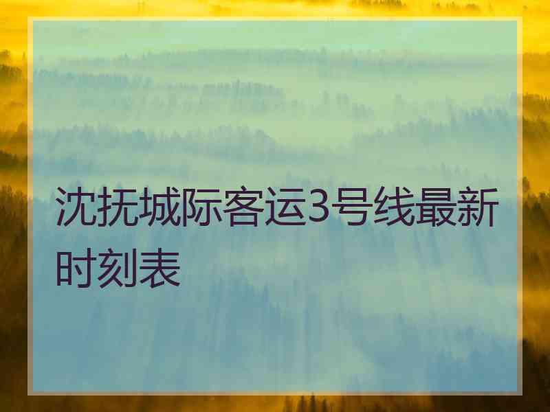 沈抚城际客运3号线最新时刻表