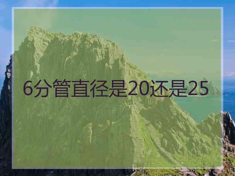 6分管直径是20还是25