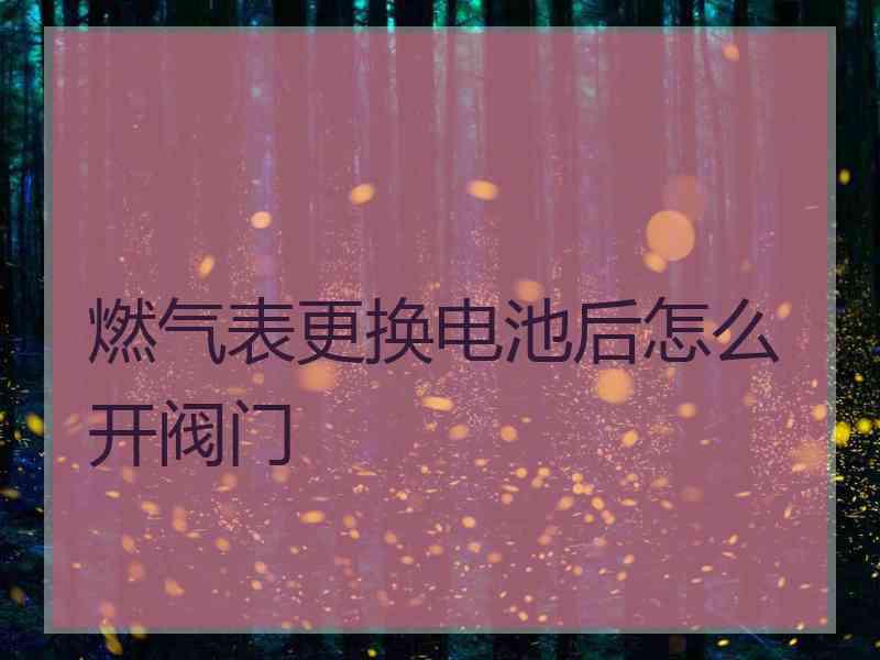 燃气表更换电池后怎么开阀门