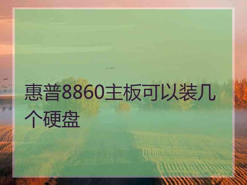 惠普8860主板可以装几个硬盘