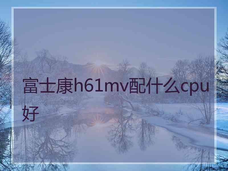 富士康h61mv配什么cpu好