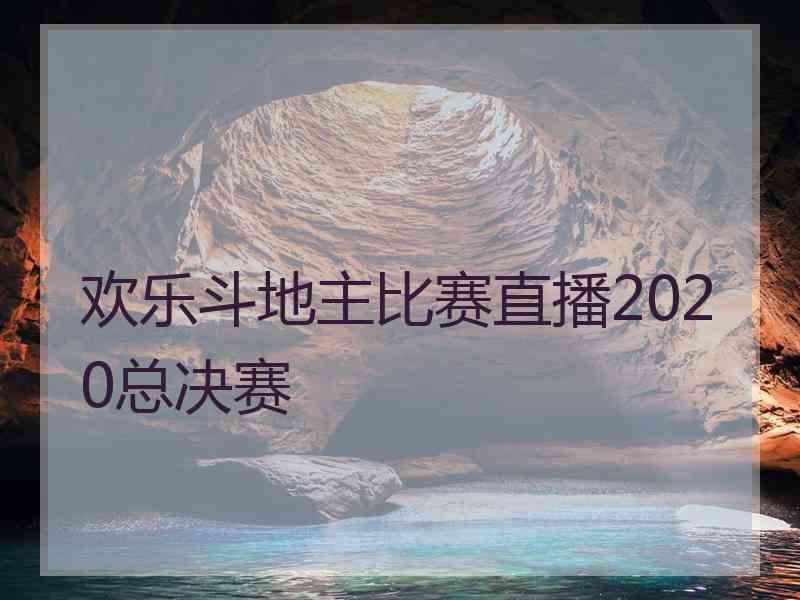 欢乐斗地主比赛直播2020总决赛