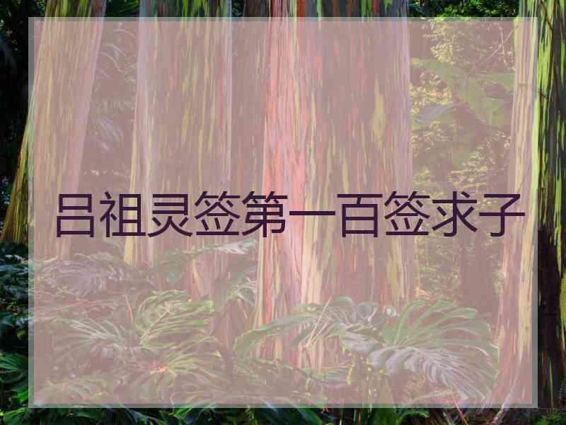 吕祖灵签第一百签求子