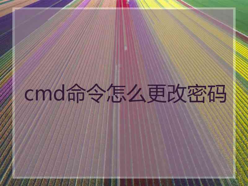 cmd命令怎么更改密码