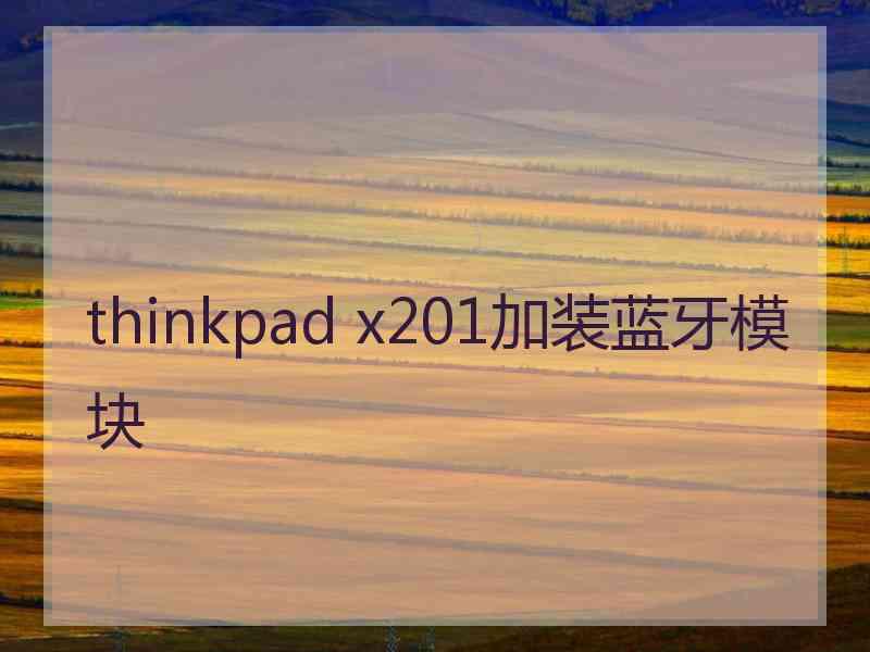 thinkpad x201加装蓝牙模块