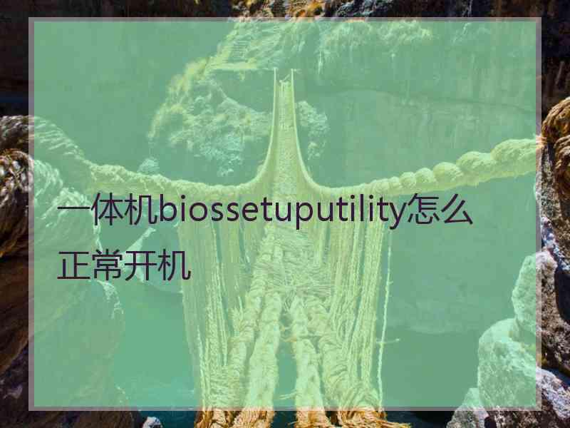 一体机biossetuputility怎么正常开机