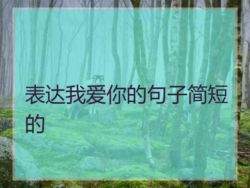 表达我爱你的句子简短的