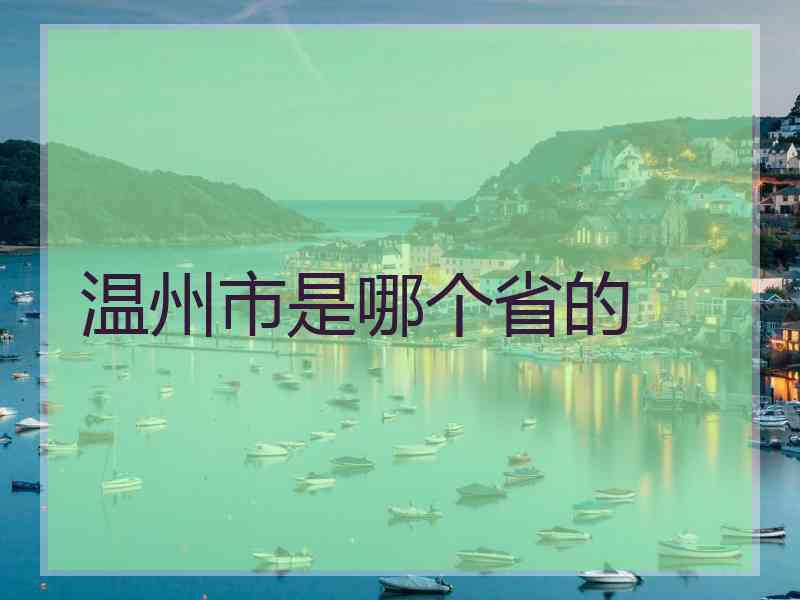 温州市是哪个省的