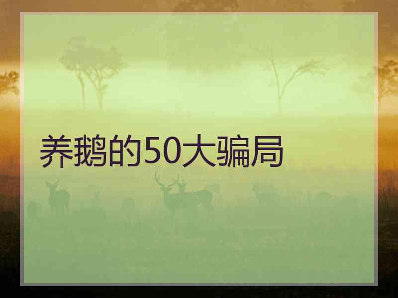 养鹅的50大骗局