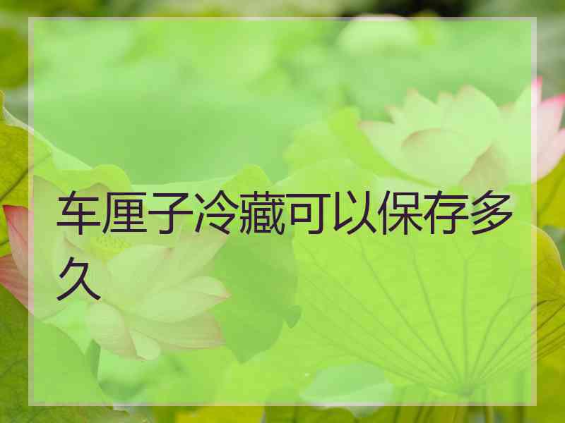 车厘子冷藏可以保存多久