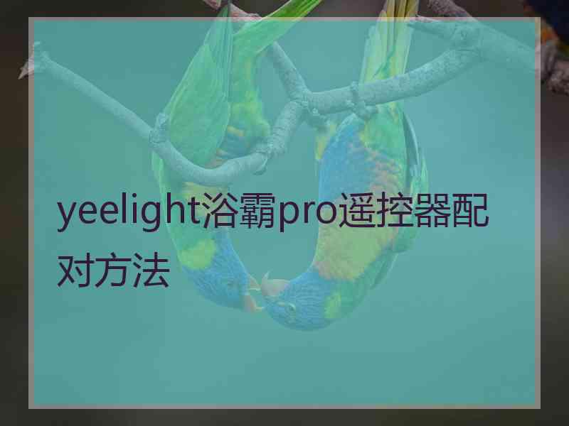 yeelight浴霸pro遥控器配对方法