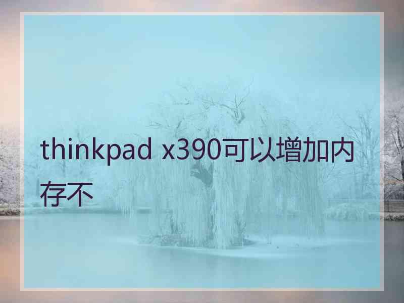 thinkpad x390可以增加内存不