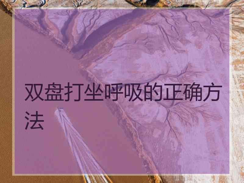 双盘打坐呼吸的正确方法