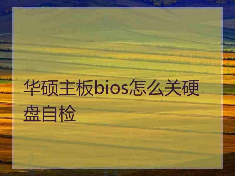 华硕主板bios怎么关硬盘自检