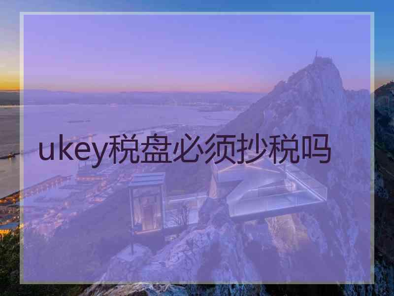 ukey税盘必须抄税吗