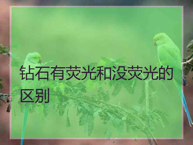 钻石有荧光和没荧光的区别