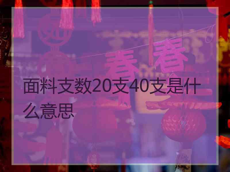 面料支数20支40支是什么意思