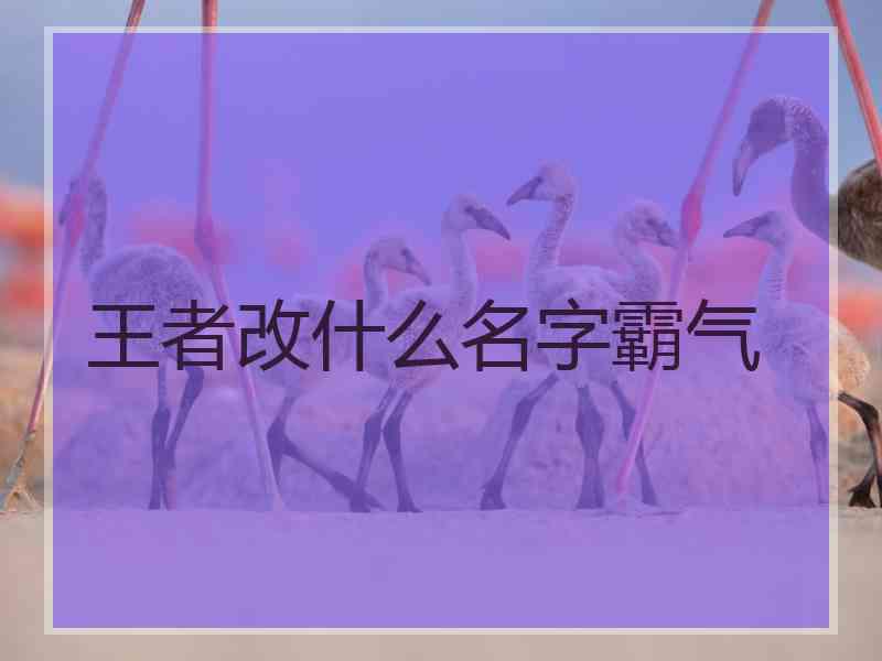 王者改什么名字霸气