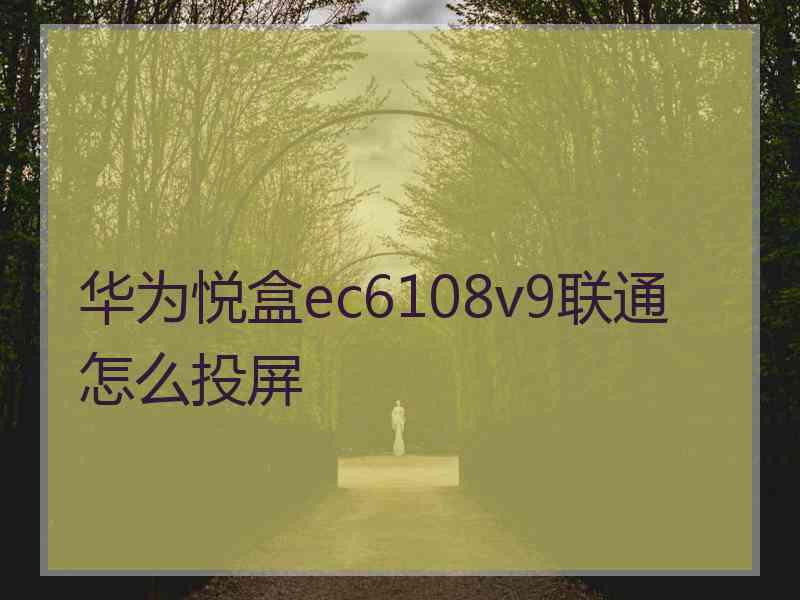 华为悦盒ec6108v9联通怎么投屏