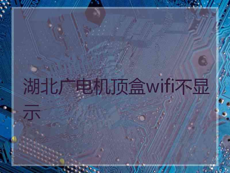 湖北广电机顶盒wifi不显示