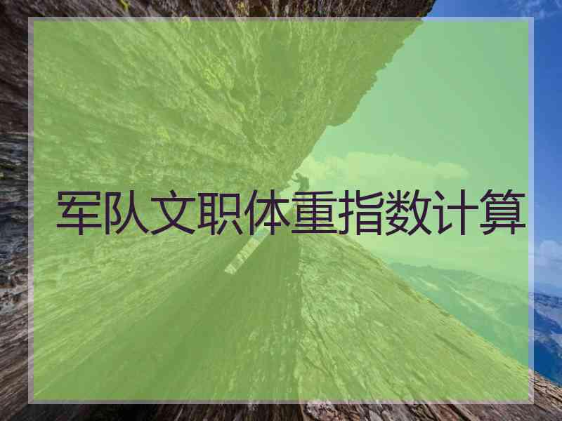 军队文职体重指数计算