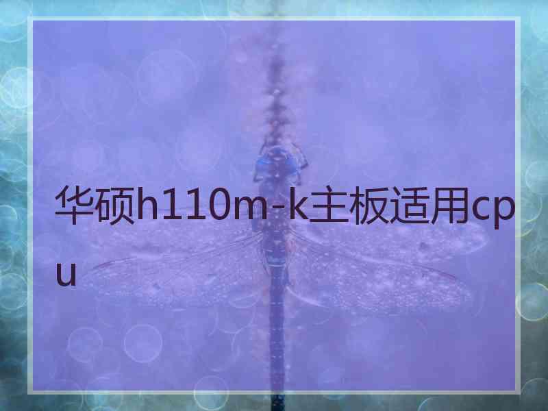 华硕h110m-k主板适用cpu