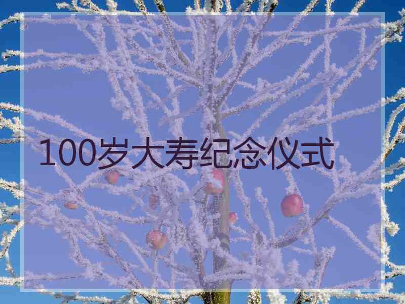 100岁大寿纪念仪式