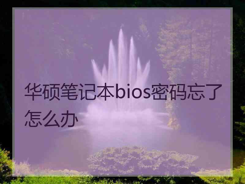 华硕笔记本bios密码忘了怎么办