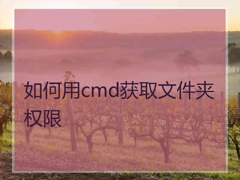 如何用cmd获取文件夹权限