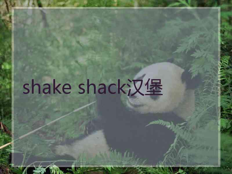 shake shack汉堡