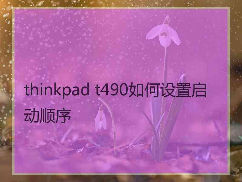 thinkpad t490如何设置启动顺序