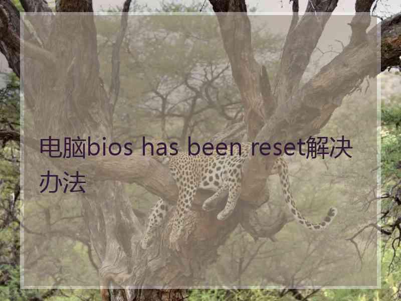 电脑bios has been reset解决办法