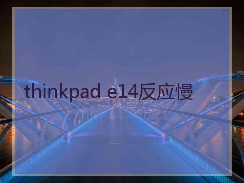 thinkpad e14反应慢