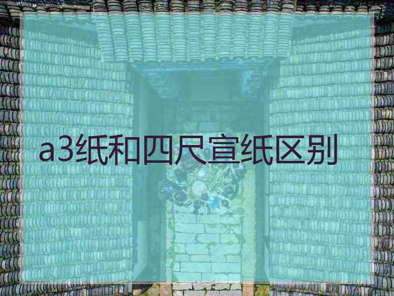 a3纸和四尺宣纸区别