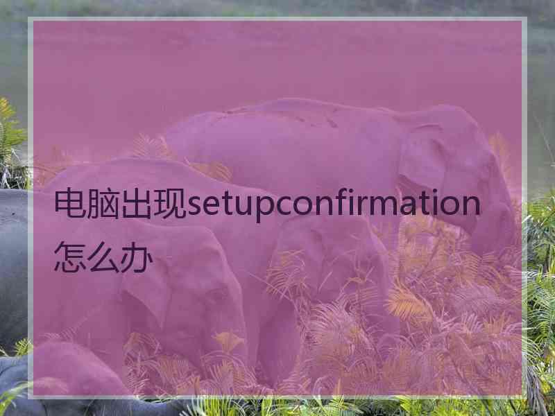 电脑出现setupconfirmation怎么办