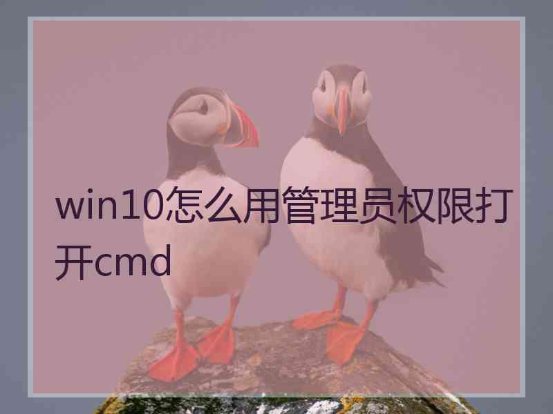 win10怎么用管理员权限打开cmd