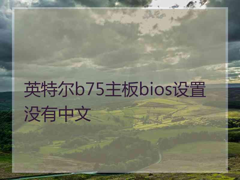 英特尔b75主板bios设置没有中文