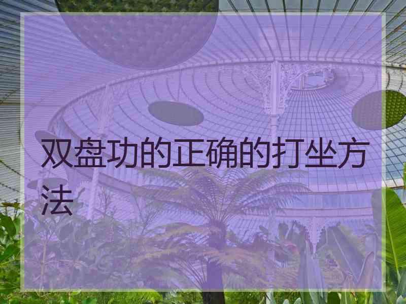 双盘功的正确的打坐方法