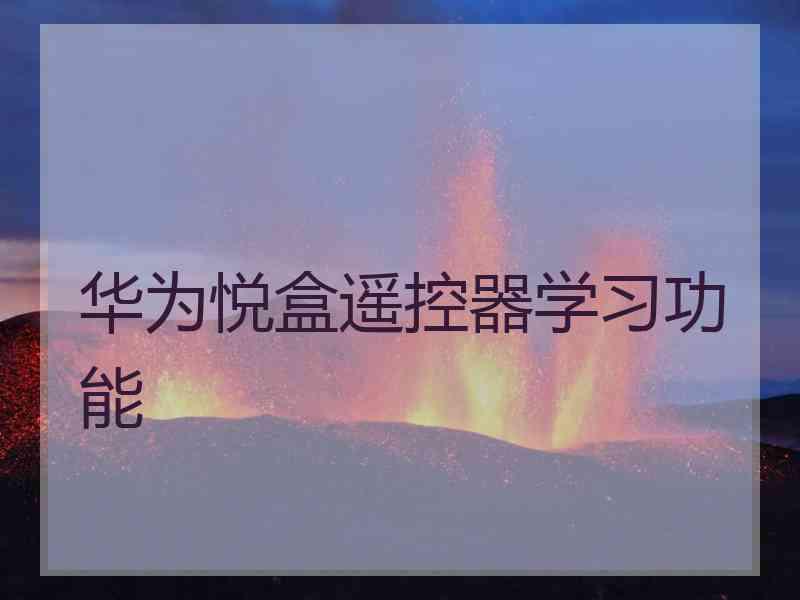 华为悦盒遥控器学习功能