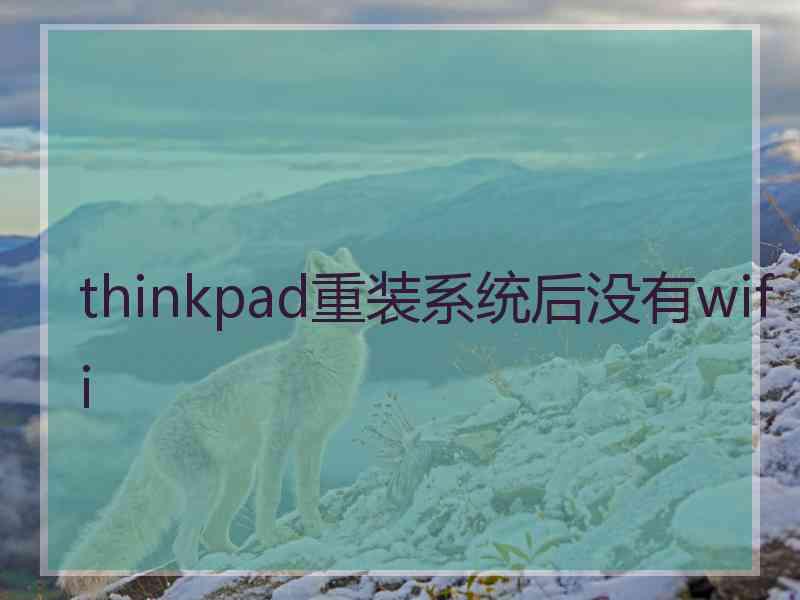 thinkpad重装系统后没有wifi