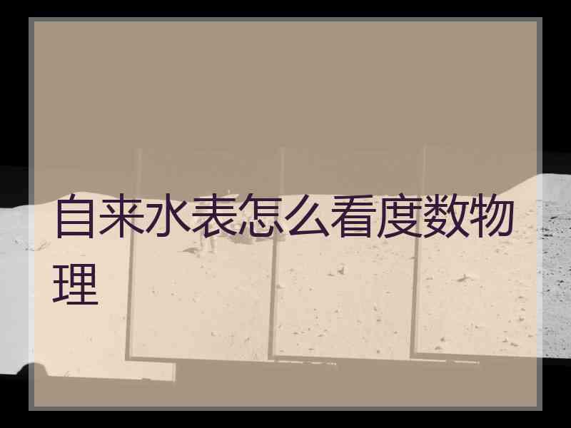 自来水表怎么看度数物理