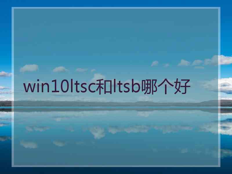 win10ltsc和ltsb哪个好