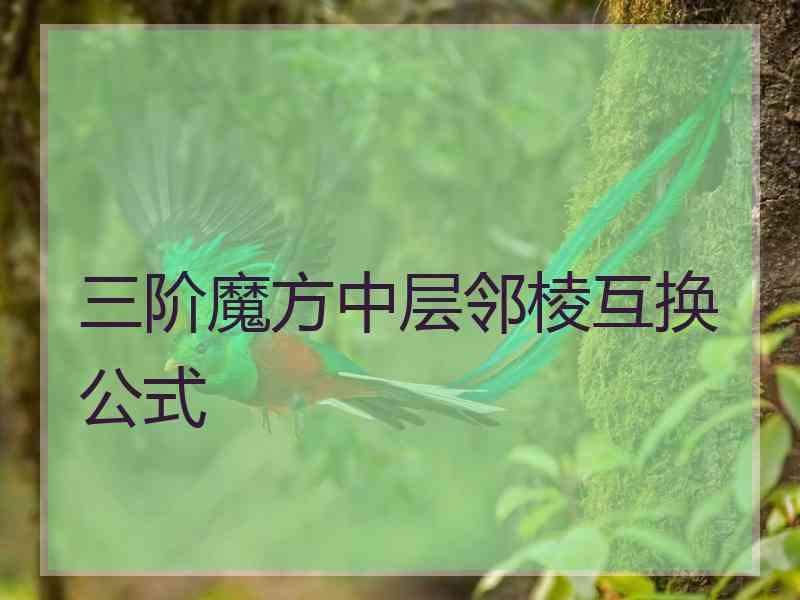 三阶魔方中层邻棱互换公式