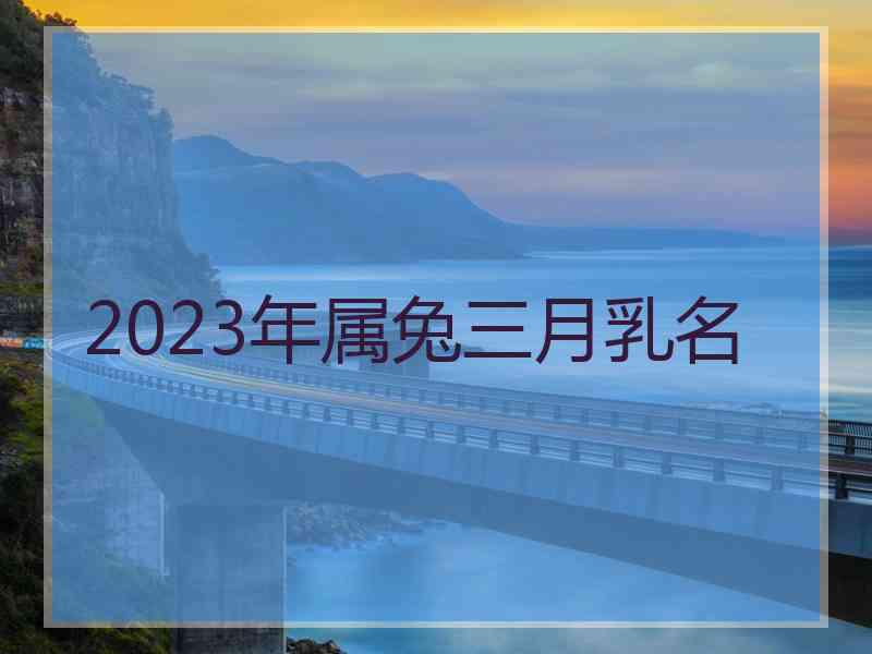 2023年属兔三月乳名