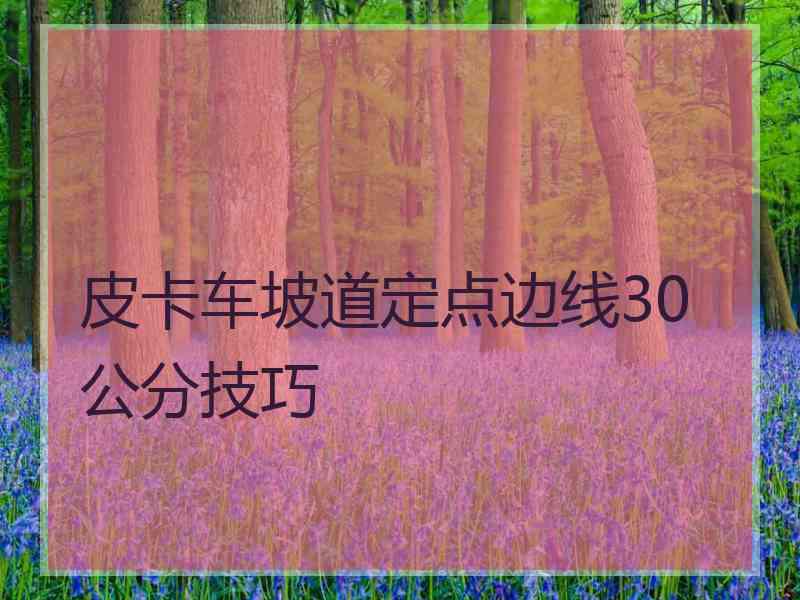 皮卡车坡道定点边线30公分技巧