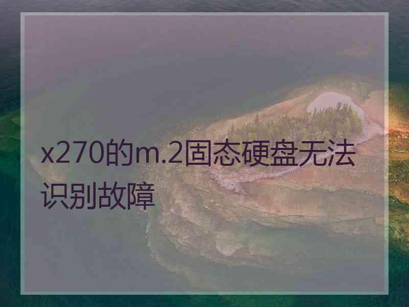 x270的m.2固态硬盘无法识别故障