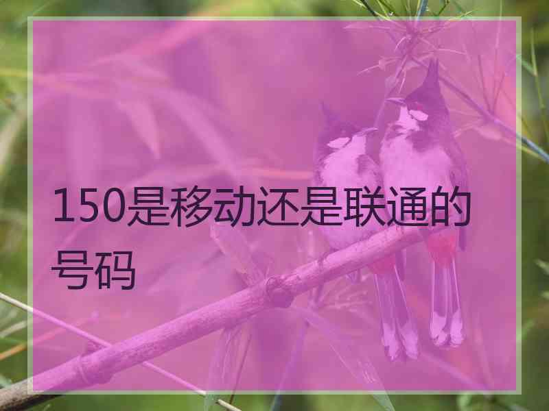 150是移动还是联通的号码